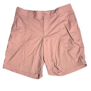REI women’s 16 Sahara Bermuda shorts peach orange outdoor gorpcore hiking